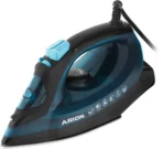 مكواة بخار اريون، 2400 وات، 100 مل، قاعدة سيراميك، AR- 619 - اسود تركواز