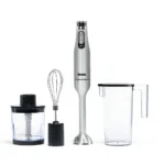 Tank Hand Blender with 600ml BPA Free Beaker & 500ml Chopper & Whisk, 6 Speed Control + Turbo, 1200 Watts, Black, CM-6004, 2 Year warranty