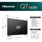 Hisense 65 Inch QLED 4K VIDAA Smart TV, Dolby Vision IQ, 144Hz Game Mode Pro, Built-in Subwoofer, Voice Control, Black - 65Q7N - Image 5