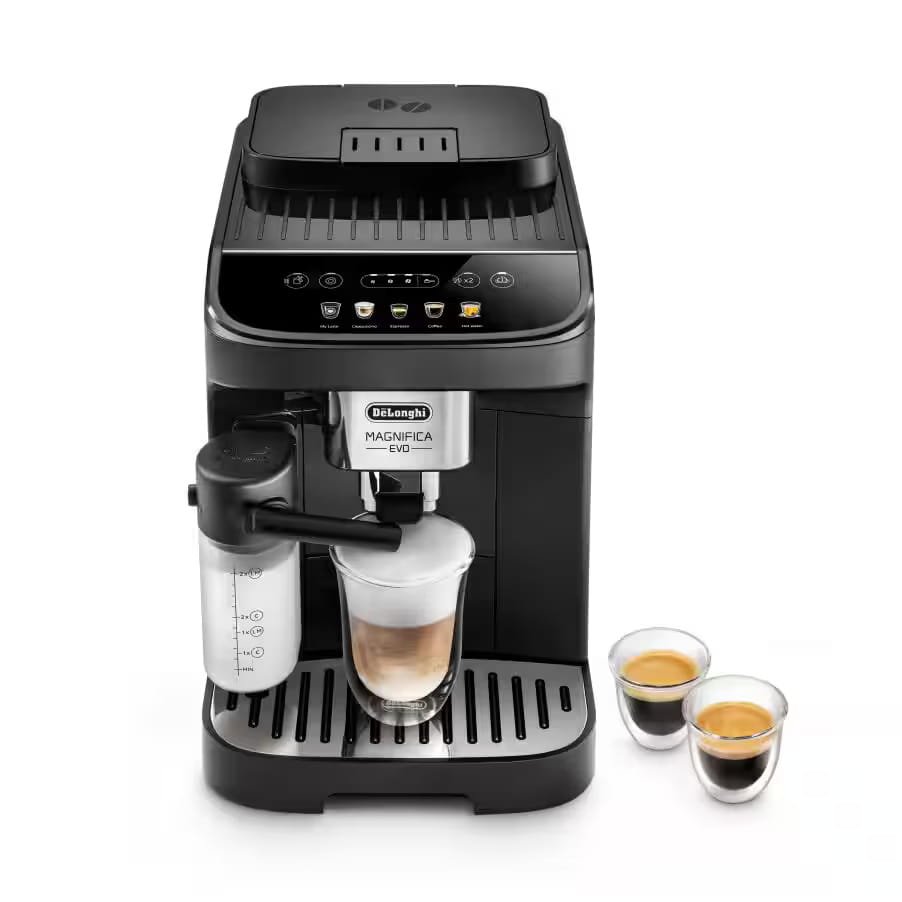 740c9c492bc0b9ae7861f5c0de8df524b98e48c2_225624 ماكينة تحضير قهوة متعددة ديلونجي Magnifica Evo اوتوماتيك بالكامل، بقوة 1100 وات، 15 بار، اسود - ECAM290.61.B . بضمان رايه - الصورة 1