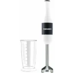MediaTech 2 IN 1 Hand Blender, 450 Watt, Full Copper Motor, Stainless Steel Shaft & Detachable Body, Stainless Steel blades,700ml Measuring Cup,MT-HB24 White/Silver(2 Years Warranty)