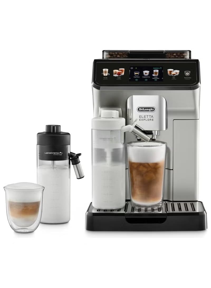 aa0783bd73f4bfc566d2b6b9c4d7f89718b7419c_89d4a62e_9fd9_4371_ab81_448a553b5f90 Delonghi Eletta Explore Espresso Machine , 1.8 Liter 2 Cups , Silver - ECAM450.55.S.( Raya Warranty ) - Image 1