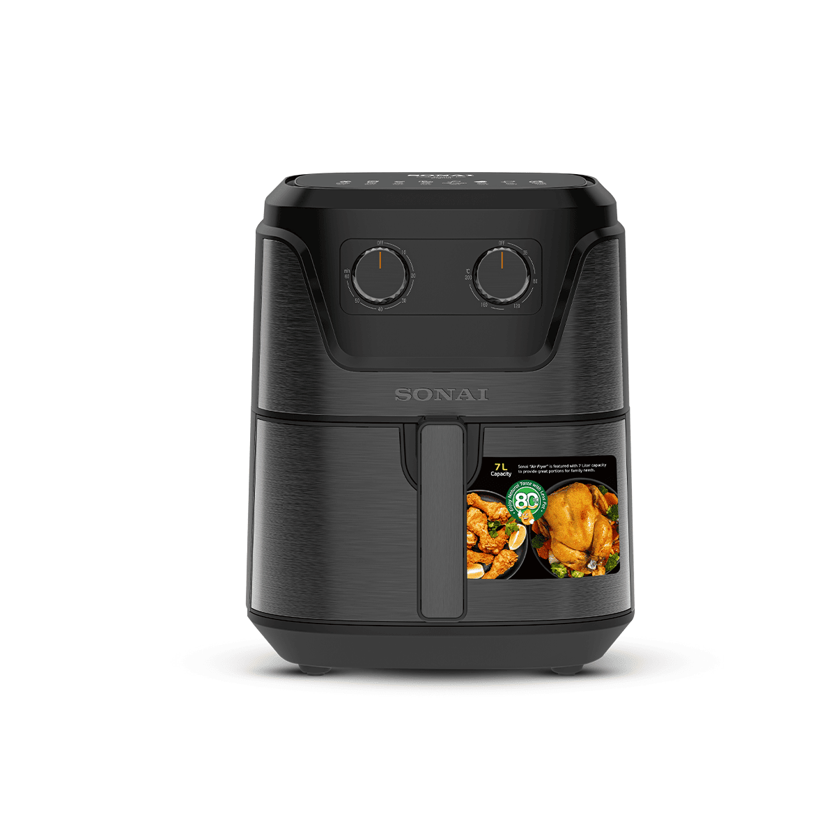 sonai-air-fryer-cook-master-pro-classic-mar-710-black-color-2000-watt-7l-60-minutes-timer-1 قلاية هوائية سوناي كوك ماستر برو كلاسيك، 2000 وات، 7 لتر، أسود، MAR-710 - الصورة 1