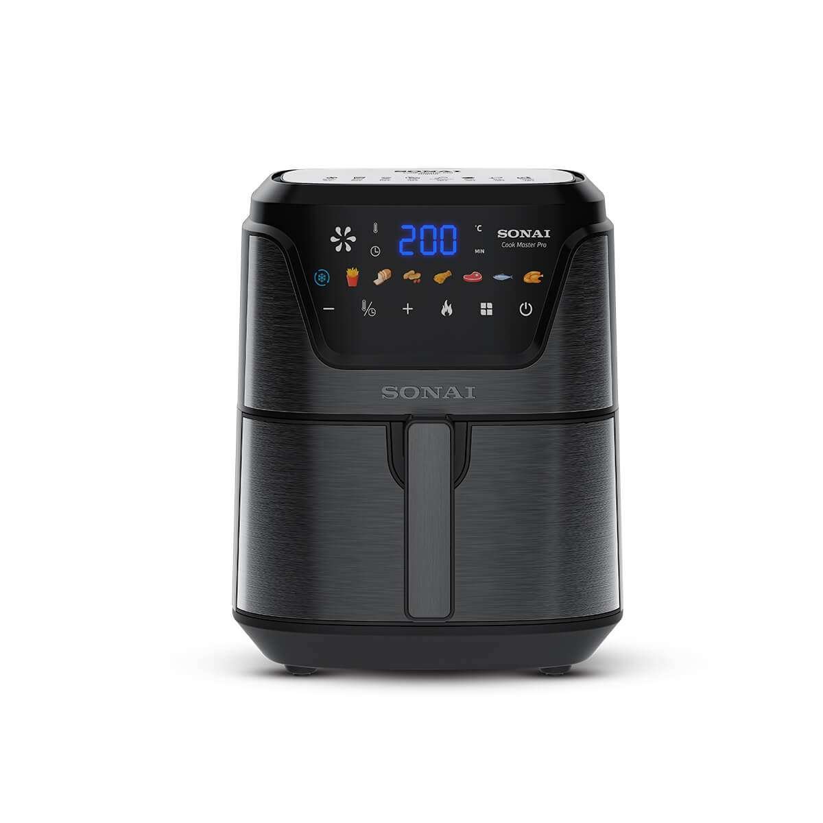 sonai-air-fryer-cook-master-pro-classic-mar-710-silver-color-2000-watt-7l-60-minutes-timer-2 قلاية الهواء الساخن سوناي ,كوك ماستر برو , ديجيتال , 2000وات , 7 لتر , 8 برنامج للطهي , أسود –MAR-711 - الصورة 1