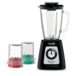 Moulinex Blendforce Blender, 800 Watt, Glass Jar 2 Liters, Grinder and Chopper - LM4358EG