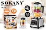 Sokany Countertop Blender, 2.5 Liter, 6000 Watt, Silver Black - SK-999N - Image 2