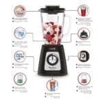 Moulinex Blendforce Blender, 800 Watt, Glass Jar 2 Liters, Grinder and Chopper - LM4358EG - Image 3