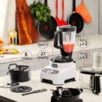 Moulinex Double Force Food Processor with 8 attachments for 27 functions, 1000 watt, 3L Bowl, 2L Blender - FP823125 - Image 3