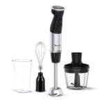 Moulinex DD673810 Quick Chef Hand Blender, 3-in-1, 20 Speeds, 1000W - Black Silver