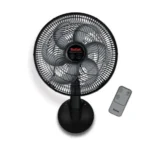 Tefal Vg4151Ee Wall Fan With Remote Control , Silence Force, 16 Inch, 3 Speeds, 6 Blades - Black