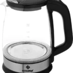 Star Max Glass Electric Kettle, 2.2 Liters, 1500 Watt, Black, SM-2626