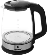 Star Max Glass Electric Kettle, 2.2 Liters, 1500 Watt, Black, SM-2626 - Image 2