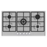 بوتاجاز مسطح غاز بلت ان ستار ماكس 90 سم 5 شعلة استانلس ستيل فضي - SM-90T-HOB-ST